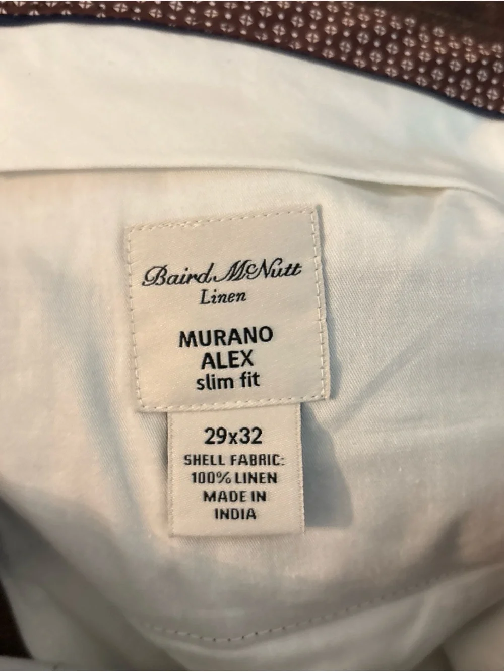 Baird Mcnutt Linen Murano Alex Slim Fit Men’s Pants 29x32 Brown
